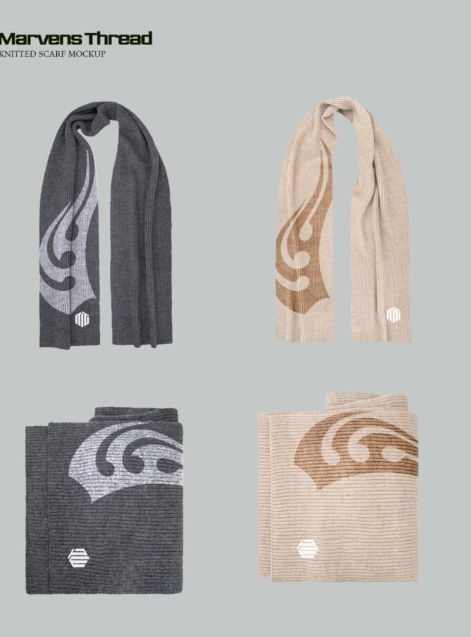Marvens thread knitted scarf