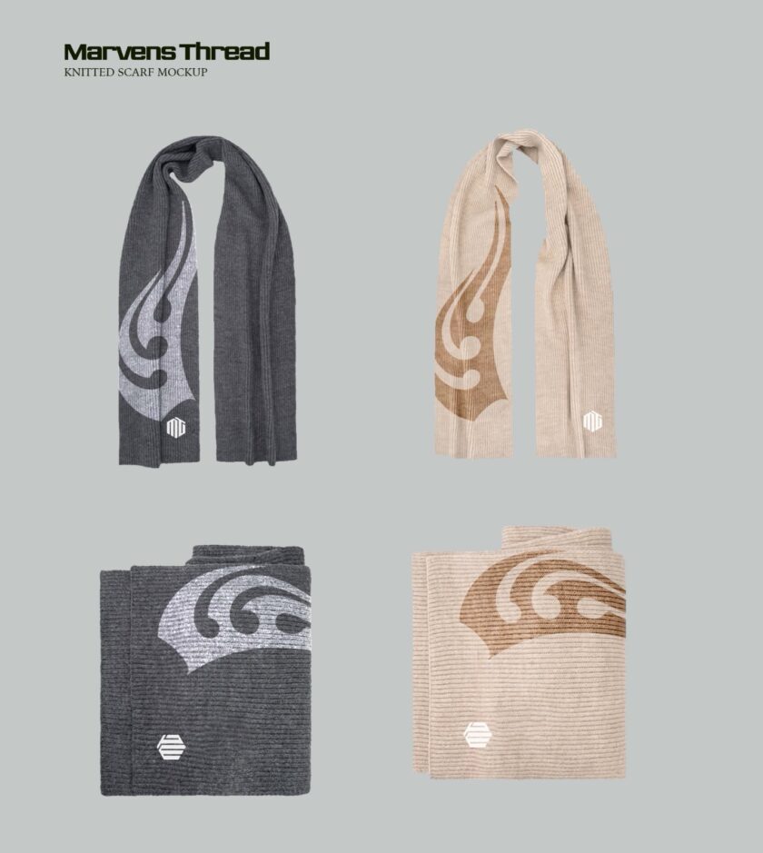 Marvens thread knitted scarf
