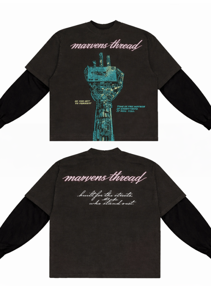 Marvens thread long sleeve t shirt